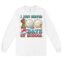 White i just served 100 days of school volleyball Long Sleeve Tee - Zillion Design Studio