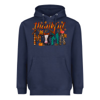 Navy thankful mama holstein cow Heavyweight Hoodie - RacoonDesign