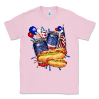 Bubblegum Pink hotdog with beers billie wilder Classic Tee - texasbilliewilder
