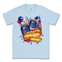 Dusty Blue hotdog with beers billie wilder Classic Tee - texasbilliewilder