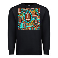 Black football leopard turquoise gemstone sunflower seamless pattern Premium Sweatshirt - JahusDesignShop
