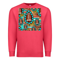 Cardinal football leopard turquoise gemstone sunflower seamless pattern Premium Sweatshirt - JahusDesignShop