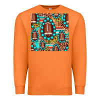 Carrot football leopard turquoise gemstone sunflower seamless pattern Premium Sweatshirt - JahusDesignShop