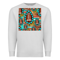 Dove Grey football leopard turquoise gemstone sunflower seamless pattern Premium Sweatshirt - JahusDesignShop