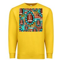 Lemon football leopard turquoise gemstone sunflower seamless pattern Premium Sweatshirt - JahusDesignShop