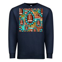 Navy football leopard turquoise gemstone sunflower seamless pattern Premium Sweatshirt - JahusDesignShop