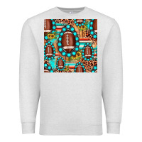 Oatmeal Heather football leopard turquoise gemstone sunflower seamless pattern Premium Sweatshirt - JahusDesignShop