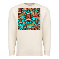 Sandshell football leopard turquoise gemstone sunflower seamless pattern Premium Sweatshirt - JahusDesignShop