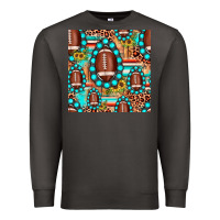 Smoke football leopard turquoise gemstone sunflower seamless pattern Premium Sweatshirt - JahusDesignShop