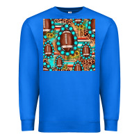 True Royal football leopard turquoise gemstone sunflower seamless pattern Premium Sweatshirt - JahusDesignShop