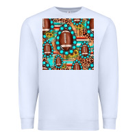 White football leopard turquoise gemstone sunflower seamless pattern Premium Sweatshirt - JahusDesignShop