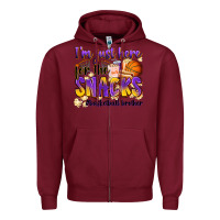 Burgundy i'm just here for the snacks #basketball brother Zipper Hoodie - Zillion Design Studio