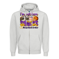 Dove Grey i'm just here for the snacks #basketball brother Zipper Hoodie - Zillion Design Studio
