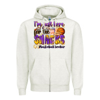 Oatmeal Heather i'm just here for the snacks #basketball brother Zipper Hoodie - Zillion Design Studio