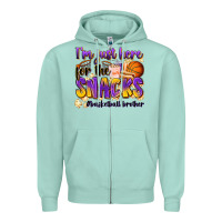 Seafoam i'm just here for the snacks #basketball brother Zipper Hoodie - Zillion Design Studio