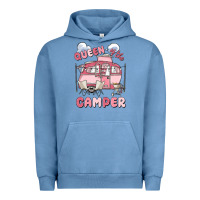 Pigment Pebble Blue queen of the camper Urban Hoodie - MaliasSmallBusiness