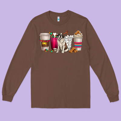 Long Sleeve Tee st. bernard dog coffee cups
