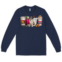 Navy st. bernard dog coffee cups Long Sleeve Tee - texasbilliewilder