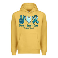 Antique Gold Peace Love Cure Ovarian Cancer Premium Hoodie - Jasminsmagicworld