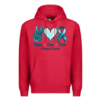 Peace Love Cure Ovarian Cancer Premium Hoodie | Teevron