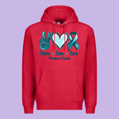 Peace Love Cure Ovarian Cancer Premium Hoodie Designed By Jasminsmagicworld