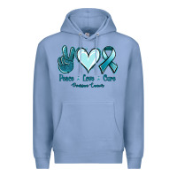 Colony Blue Peace Love Cure Ovarian Cancer Premium Hoodie - Jasminsmagicworld