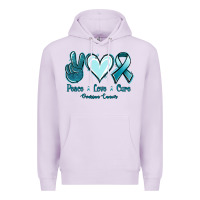 Lilac Peace Love Cure Ovarian Cancer Premium Hoodie - Jasminsmagicworld