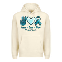 Sandshell Peace Love Cure Ovarian Cancer Premium Hoodie - Jasminsmagicworld