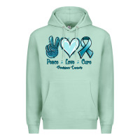 Seafoam Peace Love Cure Ovarian Cancer Premium Hoodie - Jasminsmagicworld