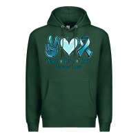 Sports Green Peace Love Cure Ovarian Cancer Premium Hoodie - Jasminsmagicworld