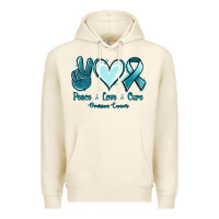 Tofu Peace Love Cure Ovarian Cancer Premium Hoodie - Jasminsmagicworld