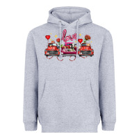 Heather Grey valentine's day farm trucks farm animals Heavyweight Hoodie - FaDigitalArtStudio