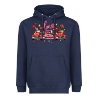 Navy valentine's day farm trucks farm animals Heavyweight Hoodie - FaDigitalArtStudio