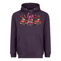 Plum valentine's day farm trucks farm animals Heavyweight Hoodie - FaDigitalArtStudio