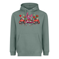 Sage valentine's day farm trucks farm animals Heavyweight Hoodie - FaDigitalArtStudio