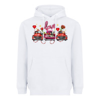 White valentine's day farm trucks farm animals Heavyweight Hoodie - FaDigitalArtStudio