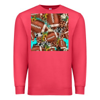 Cardinal football leopard turquoise cowhide sunflower seamless pattern Premium Sweatshirt - JahusDesignShop