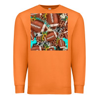 Carrot football leopard turquoise cowhide sunflower seamless pattern Premium Sweatshirt - JahusDesignShop