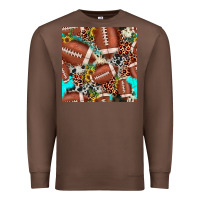 Chestnut football leopard turquoise cowhide sunflower seamless pattern Premium Sweatshirt - JahusDesignShop