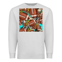 Dove Grey football leopard turquoise cowhide sunflower seamless pattern Premium Sweatshirt - JahusDesignShop