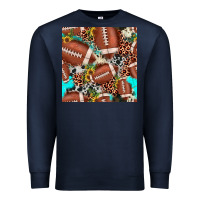 Navy football leopard turquoise cowhide sunflower seamless pattern Premium Sweatshirt - JahusDesignShop