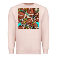 Pale Pink football leopard turquoise cowhide sunflower seamless pattern Premium Sweatshirt - JahusDesignShop