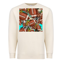 Sandshell football leopard turquoise cowhide sunflower seamless pattern Premium Sweatshirt - JahusDesignShop