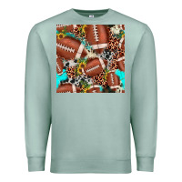 Seafoam football leopard turquoise cowhide sunflower seamless pattern Premium Sweatshirt - JahusDesignShop