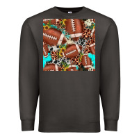 Smoke football leopard turquoise cowhide sunflower seamless pattern Premium Sweatshirt - JahusDesignShop