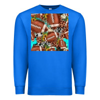 True Royal football leopard turquoise cowhide sunflower seamless pattern Premium Sweatshirt - JahusDesignShop