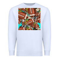 White football leopard turquoise cowhide sunflower seamless pattern Premium Sweatshirt - JahusDesignShop