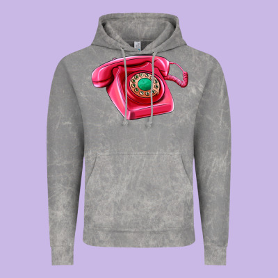 Pink Telephone Vintage Hoodie Designed By Adodesignshop