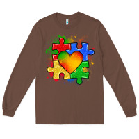 Chestnut autism puzzle pieces heart Long Sleeve Tee - Zillion Design Studio