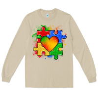 Mushroom autism puzzle pieces heart Long Sleeve Tee - Zillion Design Studio